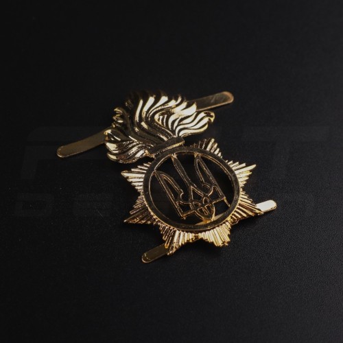 Беретний знак кокарда НГУ Національної Гвардії України Полум'я метал  
