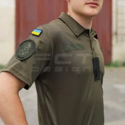 Футболка Поло НГУ влагоотводящая CoolPass antistatic хаки