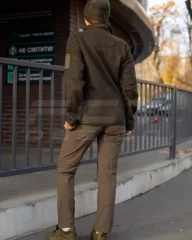 Кофта фліс жіноча соти Гексагон на блискавці Хакі