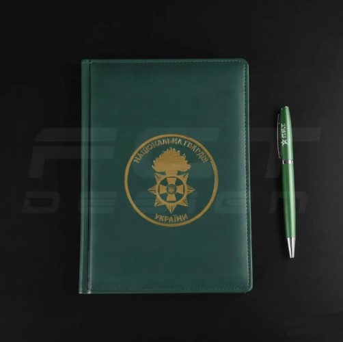 Блокнот дневник НГУ хаки А5 с тиснением золото 14,8 х21 см