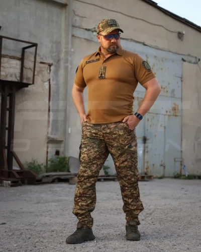 Футболка поло НГУ CoolPass з липучками койот 42 42