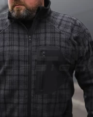 Кофта фліс соти Гексагон на блискавці Шотландка клітинка