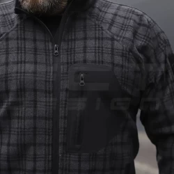 Кофта фліс соти Гексагон на блискавці Шотландка клітинка