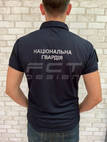 Футболка поло НГУ вологовідвідна CoolPass з нанесенням синя 42 42