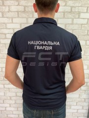 Футболка поло НГУ вологовідвідна CoolPass з нанесенням синя