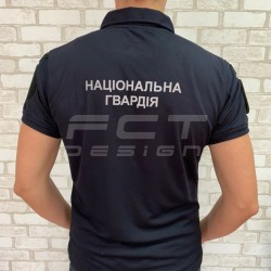 Футболка Поло НГУ влагоотводящая CoolPass с нанесением синяя