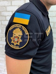 Футболка поло НГУ вологовідвідна CoolPass з нанесенням синя