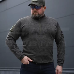 Кофта тактична Урбан Спандекс Меланж із блискавкою під горло Хакі