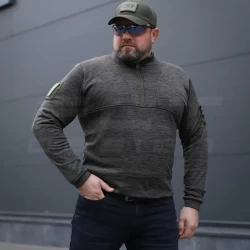 Кофта тактична Урбан Спандекс Меланж із блискавкою під горло Хакі