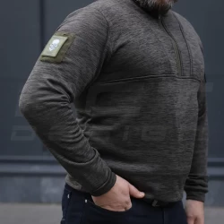 Кофта тактична Урбан Спандекс Меланж із блискавкою під горло Хакі