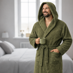 Халат утеплений з капюшоном Гексагон соти Хакі