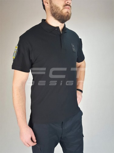 Футболка поло для Поліції з липучками чорна 42 42