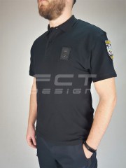 Футболка поло для Поліції з липучками чорна