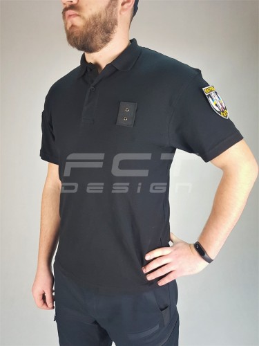 Футболка поло для Поліції з липучками чорна 42 42