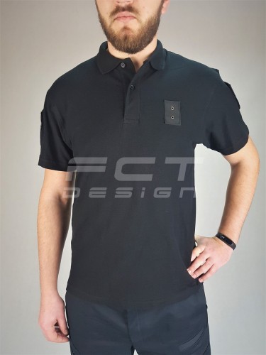 Футболка поло для Поліції з липучками чорна 42 42