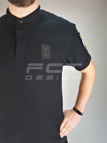 Футболка поло для Поліції з липучками чорна 42 42