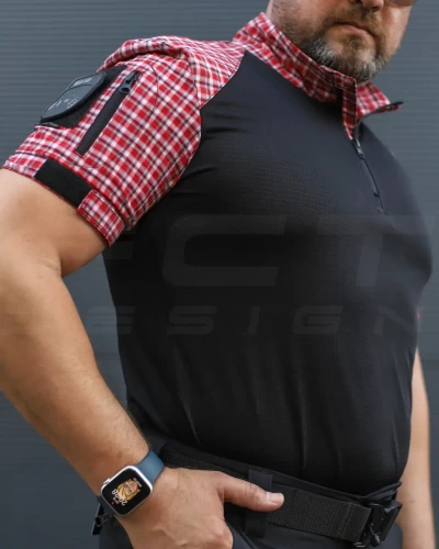 Убакс бойова сорочка короткий рукав URBAN в клітинку червона 44 44