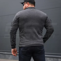 Кофта тактична Урбан Спандекс Меланж із блискавкою під горло Сіра
