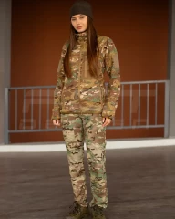 Кофта фліс жіноча соти Гексагон на блискавці Мультикам