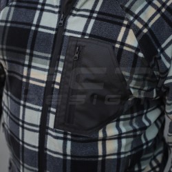 Кофта фліс соти Гексагон на блискавці в клітинку Зелено-чорна-біла