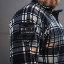 Кофта фліс соти Гексагон на блискавці в клітинку Зелено-чорна-біла