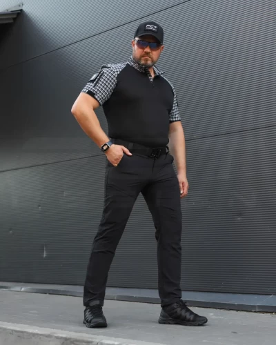 Убакс бойова сорочка короткий рукав URBAN в клітинку синя 44 44