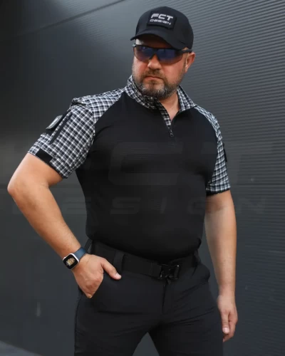 Убакс бойова сорочка короткий рукав URBAN в клітинку синя 44 44