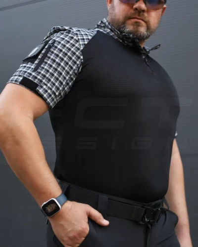 Убакс бойова сорочка короткий рукав URBAN в клітинку синя 44 44