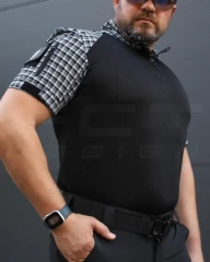 Убакс бойова сорочка короткий рукав URBAN в клітинку синя