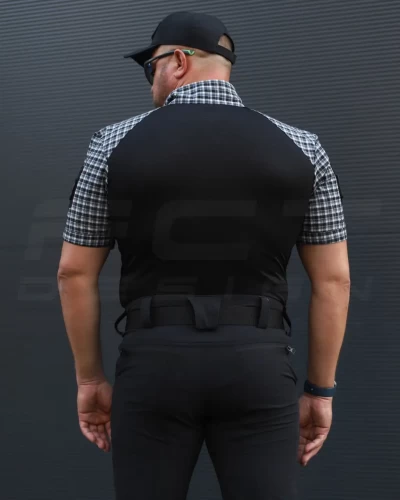 Убакс бойова сорочка короткий рукав URBAN в клітинку синя 44 44