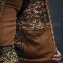 Кофта флис соты Гексагон на молнии Хищник пиксель G-0822