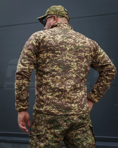 Кофта фліс соти Гексагон на блискавці Хижак піксель G-0822 40-42/3 40-42/3