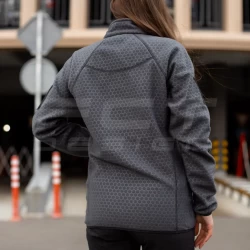 Кофта фліс жіноча соти Гексагон на блискавці Сіра