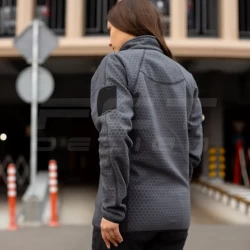 Кофта фліс жіноча соти Гексагон на блискавці Сіра