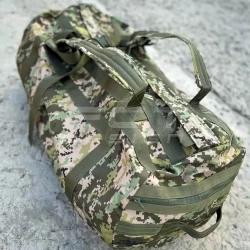 Сумка транспортная баул - рюкзак военный непромокаемый 110л пиксель