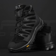 Черевики тактичні зимові Вікінг шкіра Crazy Horse натуральна вовна чорні