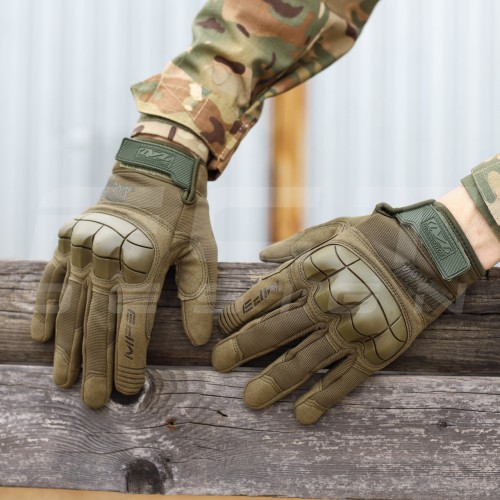 Рукавиці тактичні Mechanix M-Pact 3 з кісточками Хакі