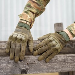 Рукавиці тактичні Mechanix M-Pact 3 з кісточками Хакі