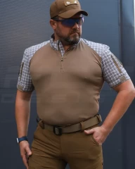 Убакс бойова сорочка короткий рукав URBAN Мокко в клітинку койот