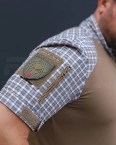 Убакс бойова сорочка короткий рукав URBAN Мокко в клітинку койот 44 44