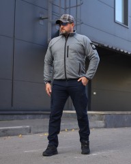 Кофта флис соты Гексагон на молнии Серая