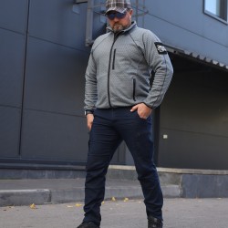 Кофта фліс соти Гексагон на блискавці Сіра