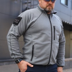 Кофта фліс соти Гексагон на блискавці Сіра