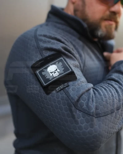 Кофта флис соты Гексагон на молнии Серая 40-42/3