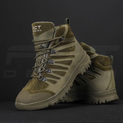 Черевики тактичні зимові Вікінг шкіра Crazy Horse натуральна шерсть хакі 36 36