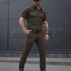 Футболка Поло ВСУ влагоотводящая CoolPass хаки