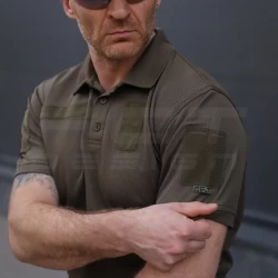 Футболка Поло ВСУ влагоотводящая CoolPass хаки