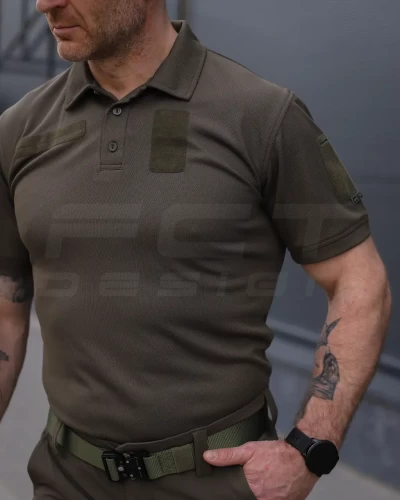 Футболка поло ЗСУ вологовідвідна CoolPass хакі 42 42