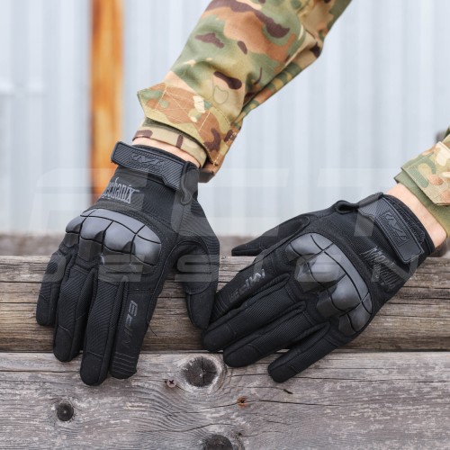 Рукавиці тактичні Mechanix M-Pact 3 з кісточками Чорні