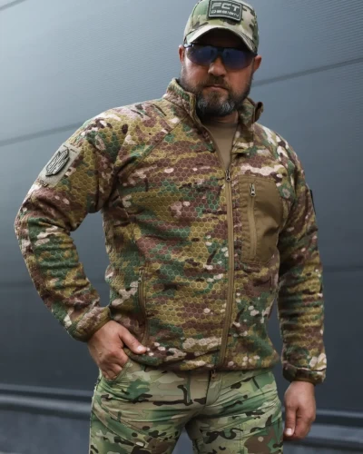 Кофта фліс соти Гексагон на блискавці Мультикам 40-42/3 40-42/3